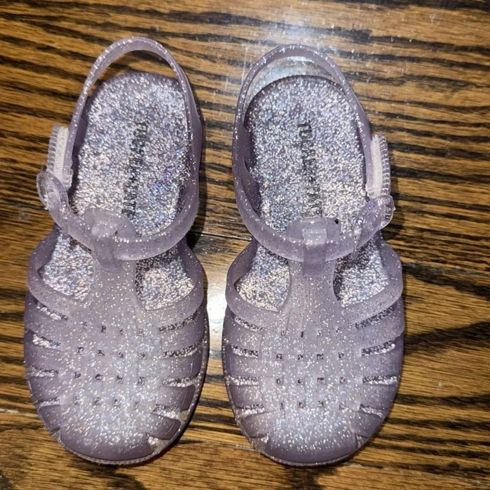 Tucker + Tate Glittery Purple Jelly Sandals 6